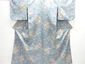 流水に花模様小紋着物
